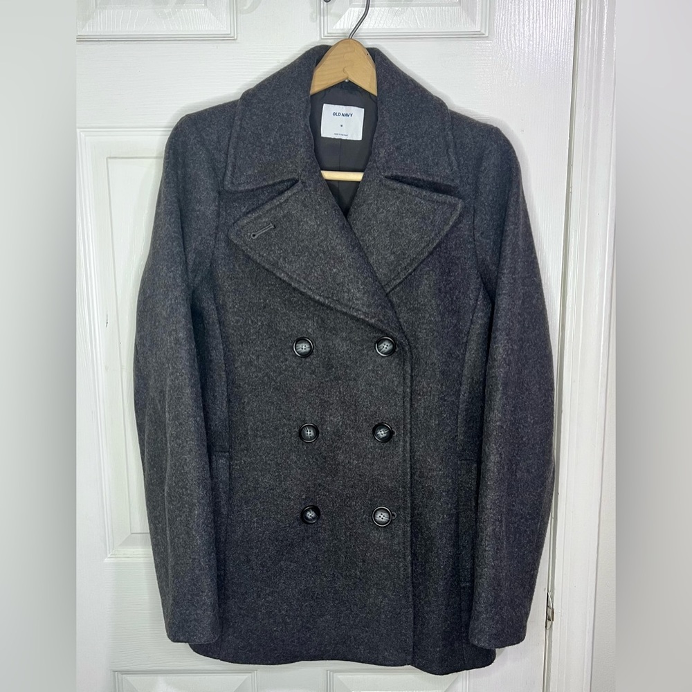 Old Navy Women’s Gray Wool Blend Pea Coat Size Medium